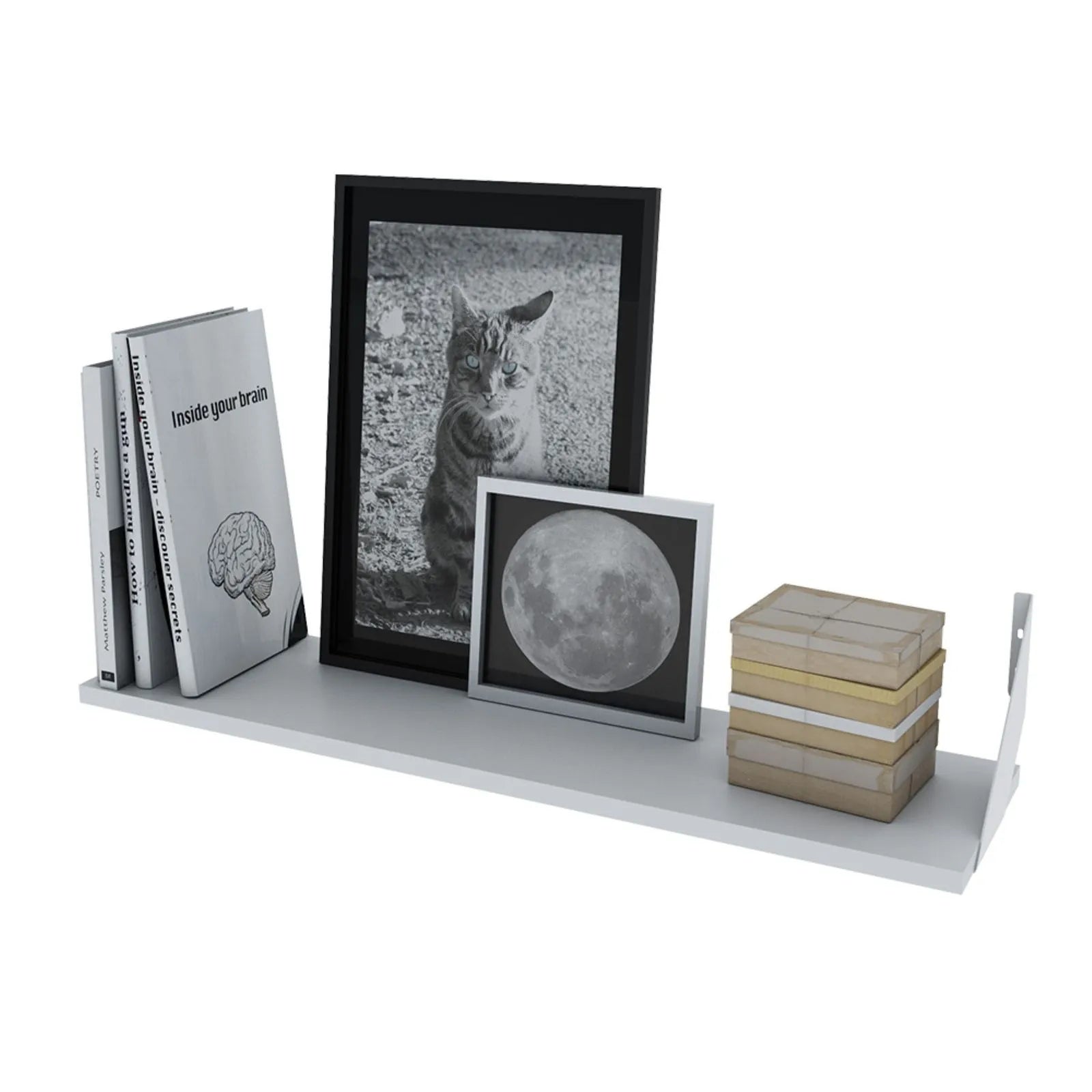 Estante kit Centro Estant con soporte 80 x 20 cm. blanco