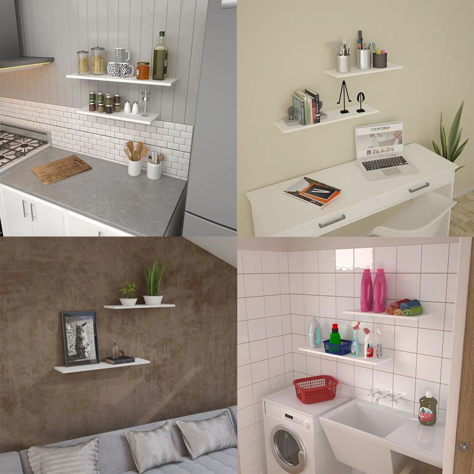 Estante slim Centro Estant 80 x 20 cm. blanco