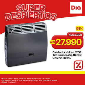 Calefactor Volcan 5700 Tiro Balanceado 46316v GAS NATURAL