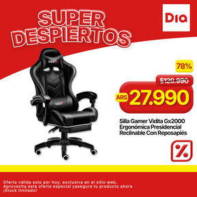 Silla Gamer Vidita Gx2000 Ergonómica Presidencial Reclinable Con Reposapiés Videojuego Pc Profesional
