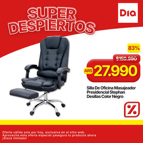 Silla De Oficina Masajeador Presidencial Stephan - Desillas Color Negro