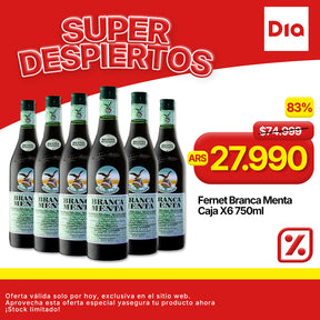Fernet Branca Menta Caja X6 750ml
