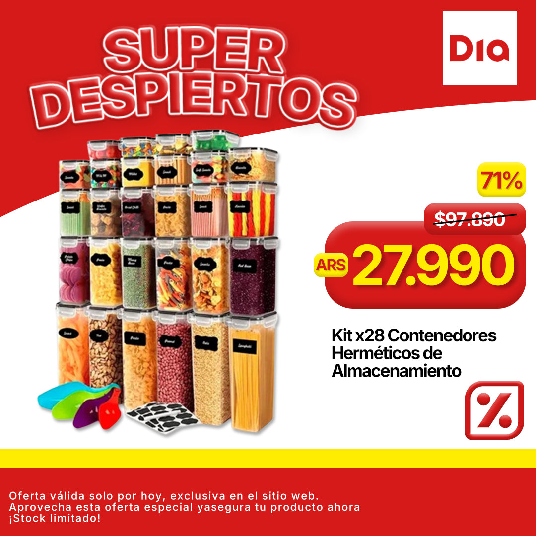 Kit x28 Contenedores Herméticos de Almacenamiento