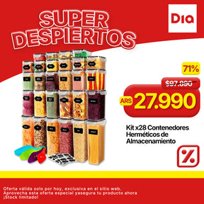 Kit x28 Contenedores Herméticos de Almacenamiento
