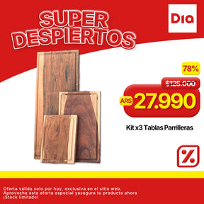 Kit x3 Tablas Parrilleras
