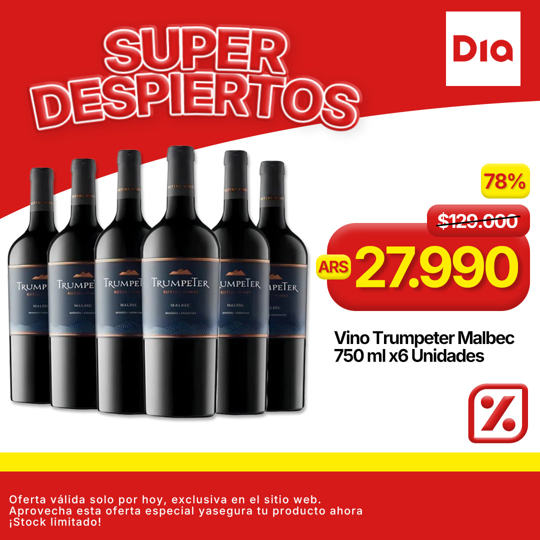 Vino Trumpeter Malbec 750 ml x6 Unidades