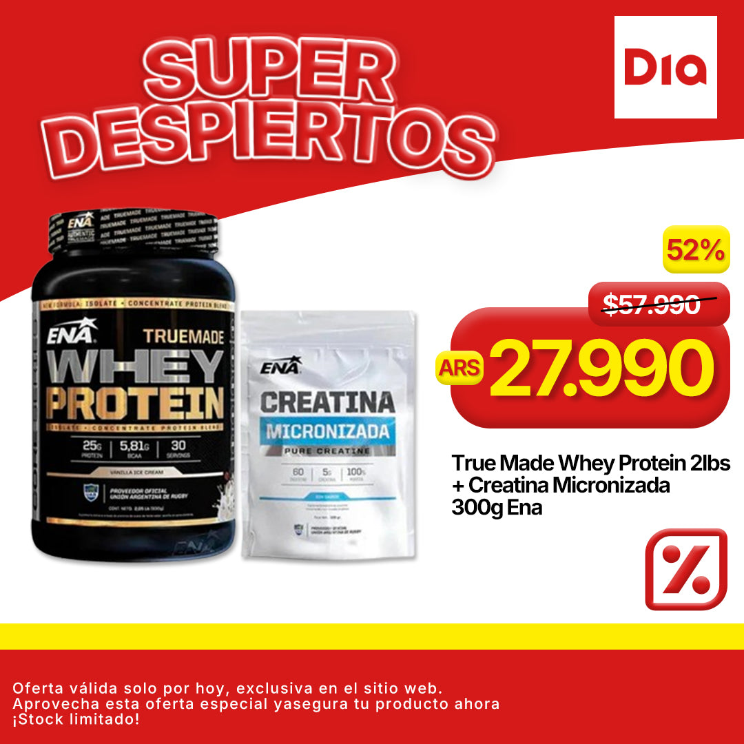 True Made Whey Protein 2lbs + Creatina Micronizada 300g Ena