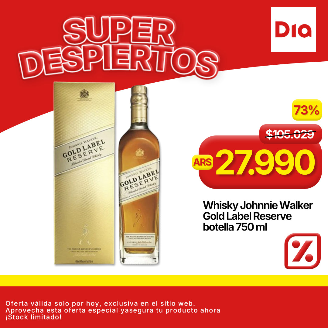 Whisky Johnnie Walker gold label reserve botella 750 ml