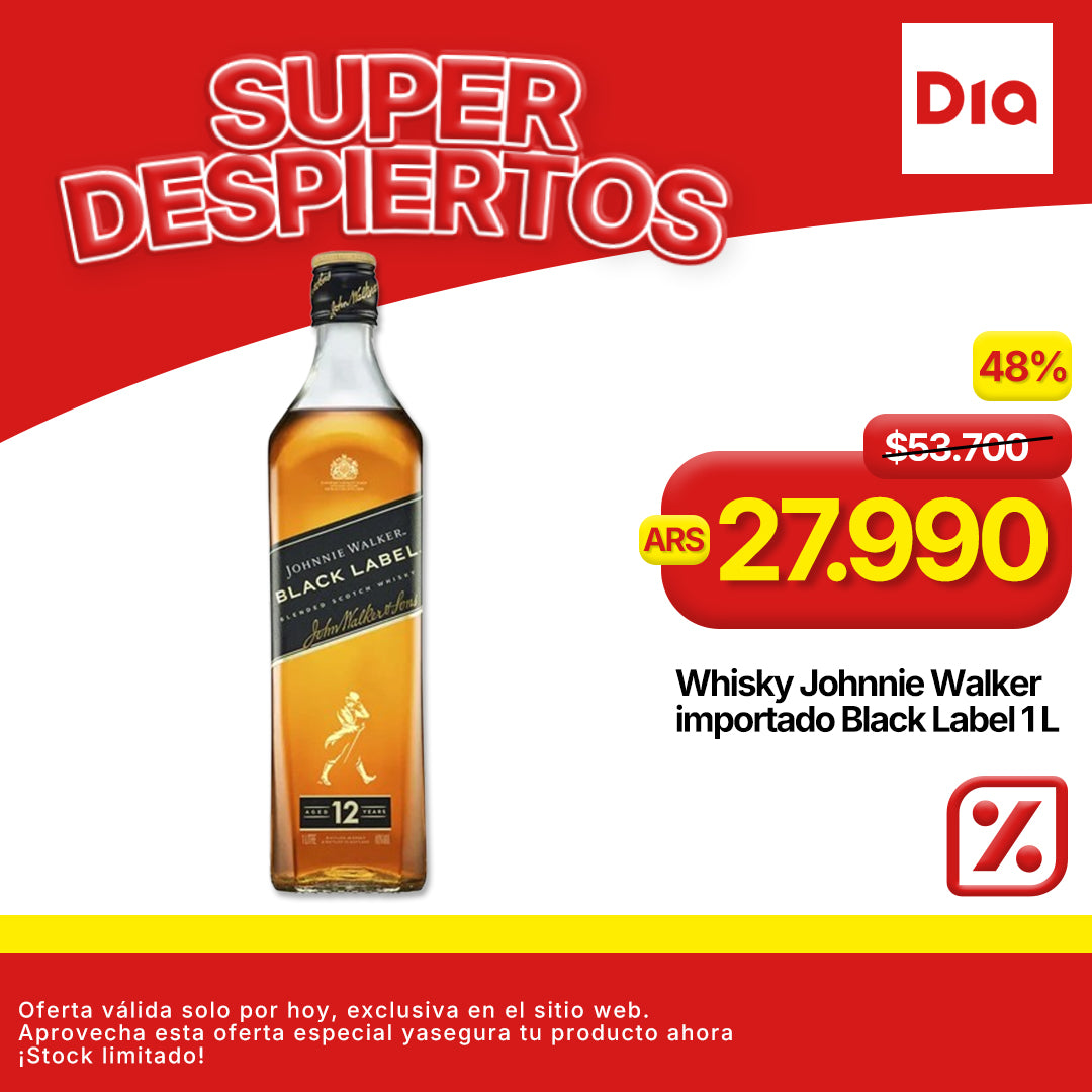 Whisky Johnnie Walker importado black label 1 l